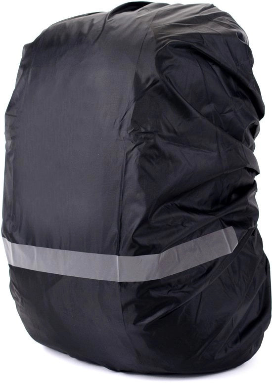 Sacchetto impermeabile per zaini, acqua e vento, strisce riflettenti, protezione zaino, sacchetto impermeabile, 1 pezzo, copertura riflettente, Adatto per Escursioni all'aperto, Ciclismo, Alpinismo, Campeggio - nero (S, 18-25L)