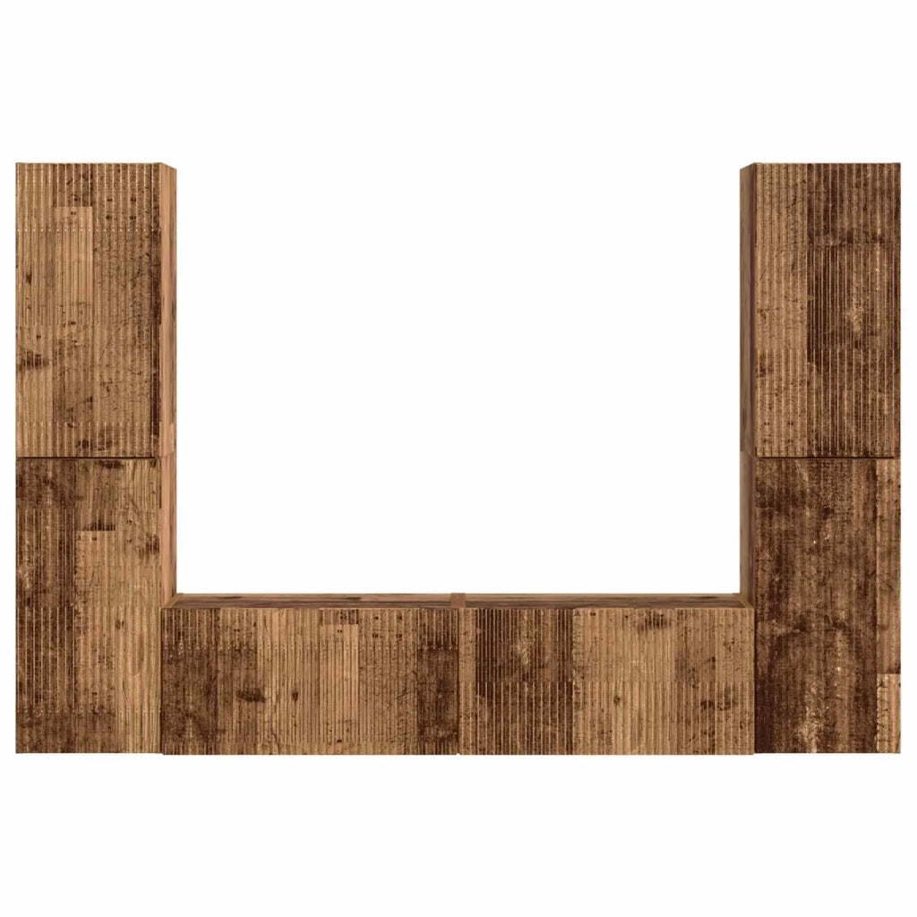 Set mobile TV 6 pz-Credenza per TV Legno vecchio Legno multistrato 693057