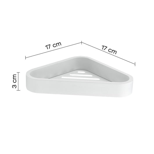 Portaoggetti angolare per doccia da muro in ottone, acciaio inox AISI 304 e Cromall 3283 Gedy serie OUTLINE Bianco Opaco