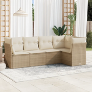 Set Divano da Giardino 5 pz con Cuscini Beige in Polyrattancod mxl 111519