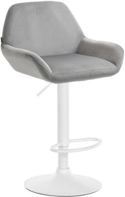 Sgabello Braga in velluto grigio,bianco