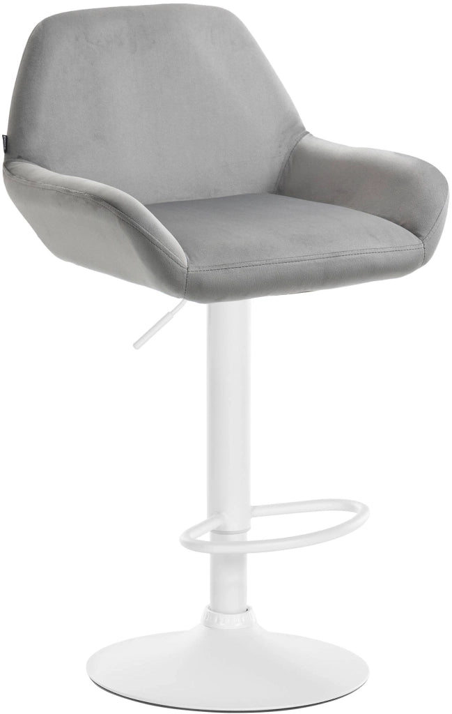 Sgabello Braga in velluto grigio,bianco