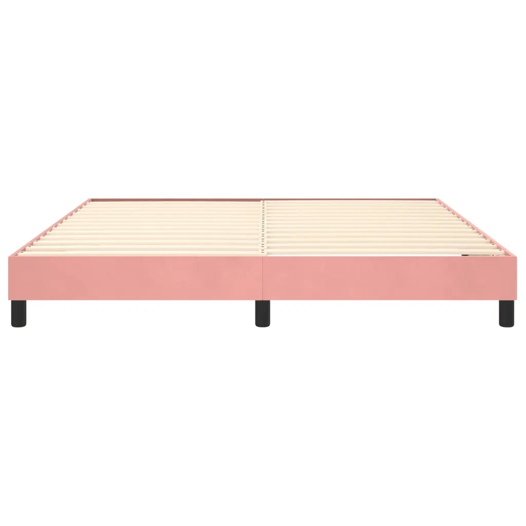 Struttura Letto a Rete a Molle-Giroletto Rosa 180x200 cm in Velluto 164997
