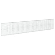 Gabbione recinto a gabbia muro di contenimento con coperchio 1100 x 50 x 200 cm ferro zincato argento 02_0040127