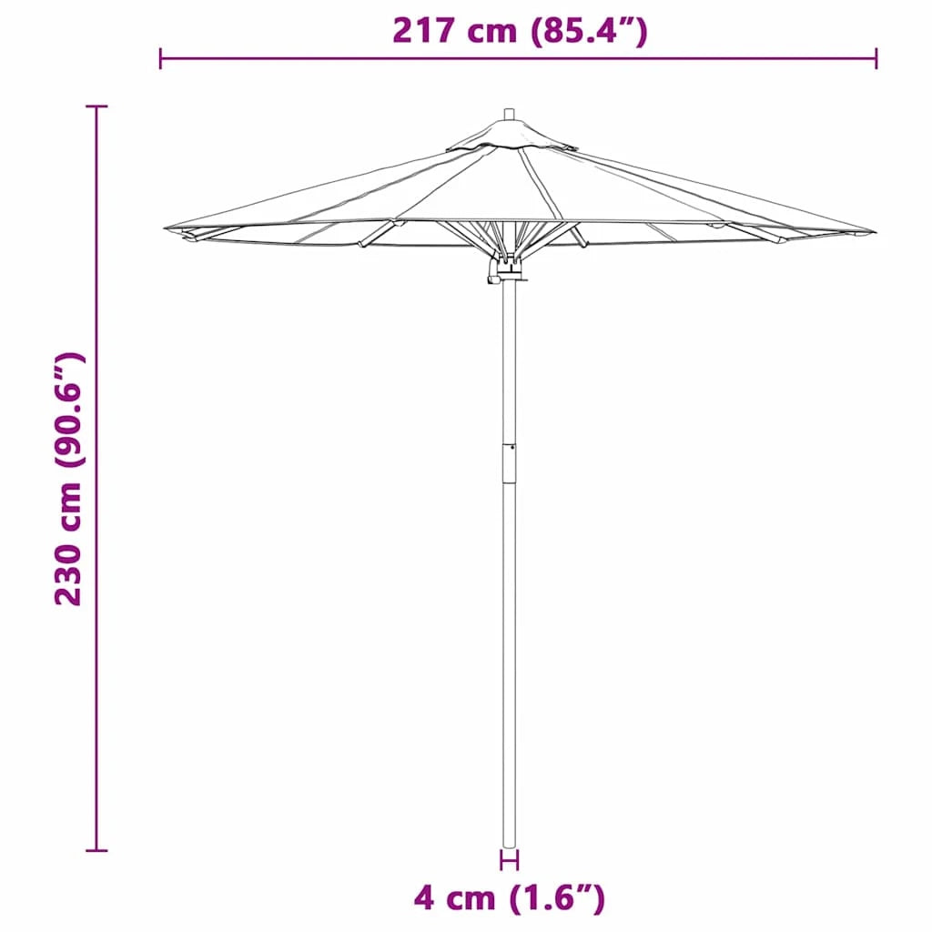 Ombrellone da giardino rotondo 270 x 260 cm leggero e resistente alle intemperie stile minimalista in bambù bianco crema 02_0058242