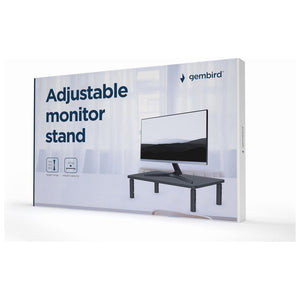 Gembird, Supporto Tavolo Regolabile, Per Monitor Laptop, Acciaio, Nero