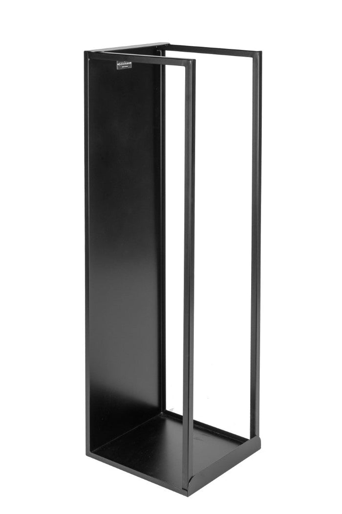 Portalegna per Camino 32x35x120cm in Ferro Verniciato Nero Opaco