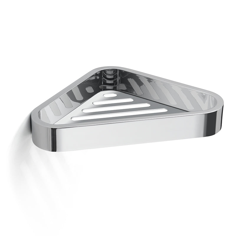 Portaoggetti angolare per doccia da muro in ottone, acciaio inox AISI 304 e Cromall 3283 Gedy serie OUTLINE Cromato