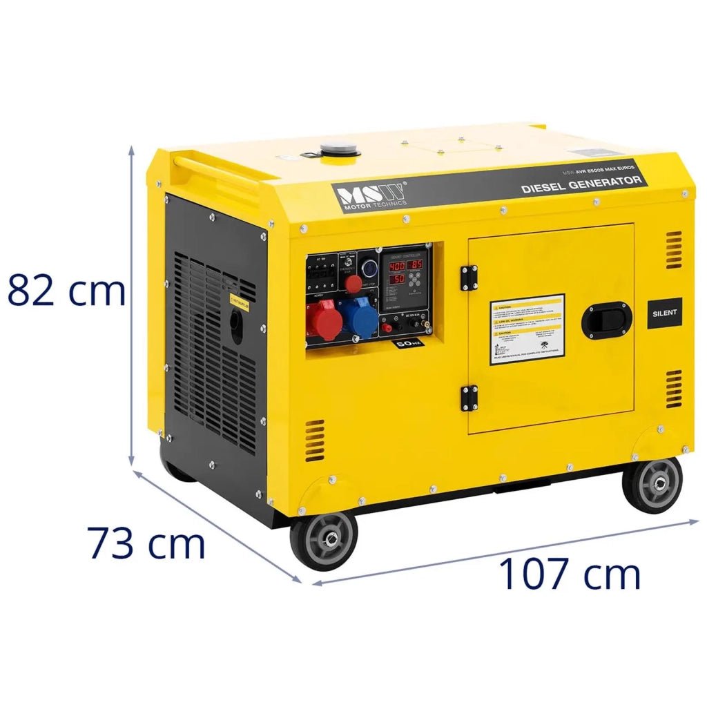 Generatore diesel da 7220/8500 watt serbatoio da 30 litri 240/400 volt mobile AVR Euro 5 lega di alluminio 14_0009126
