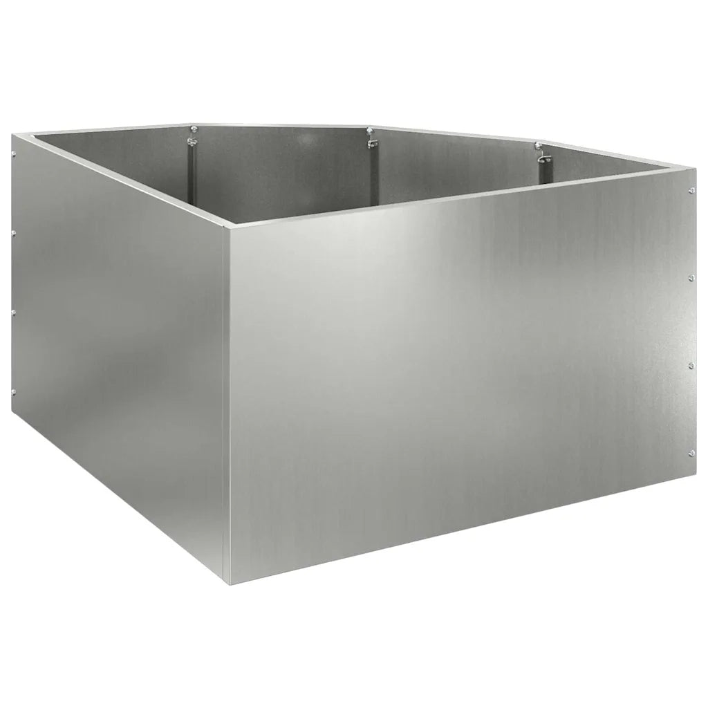 Fioriere | Cassetta per fiori | Vaso d'angolo Argento 60 x 60 x 35 cm Acciaio zincato