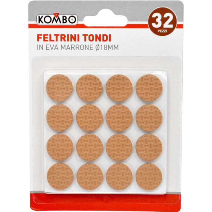 Set 32 feltrini tondi eva 18 mm color marrone