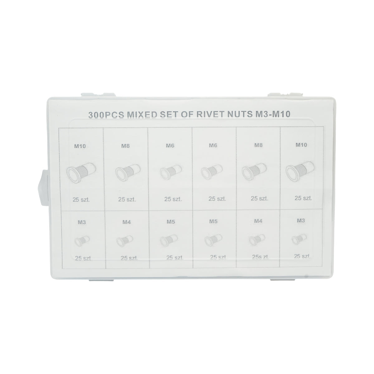 Kit dadi rivettati con collare M3-M10 300 pezzi