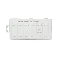 Kit di dadi per rivetti a collare da 200 pezzi