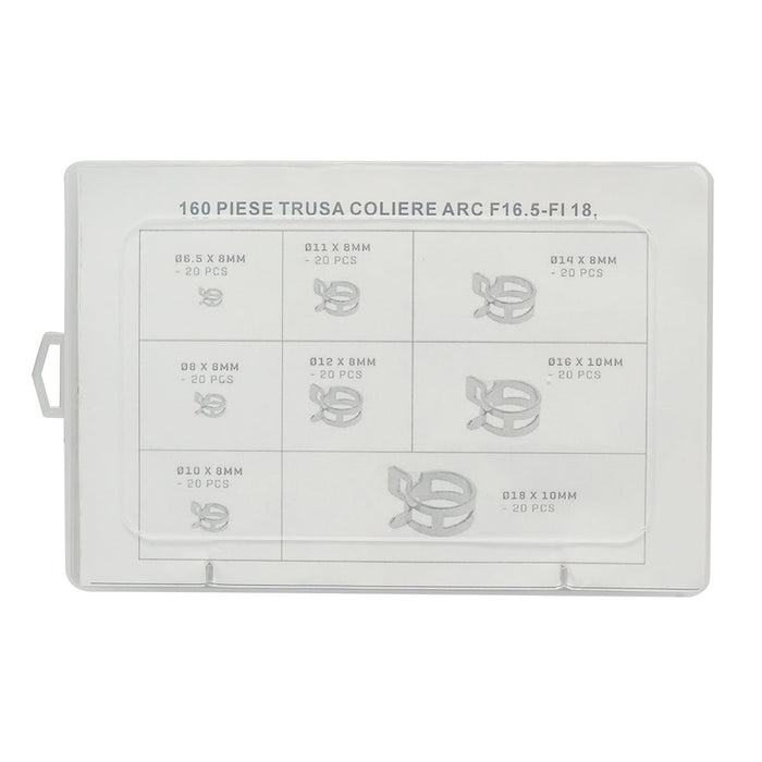 Kit di morsetti a molla in metallo 6,5-18 mm 160 pezzi