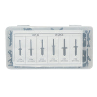 Kit di rivetti in plastica universali per auto da 115 pezzi