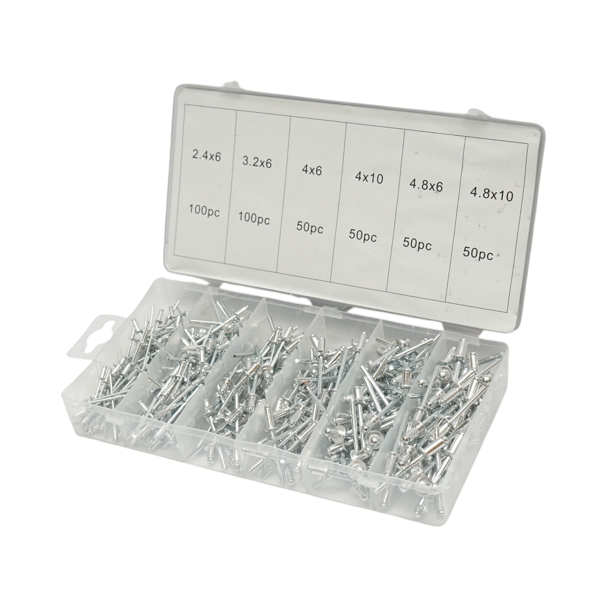 Kit di rivetti pop in alluminio 2,4-4,8 mm 400 pezzi