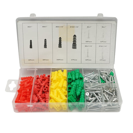 Kit di tasselli in plastica e viti autofilettanti 6-10 mm 285 pezzi