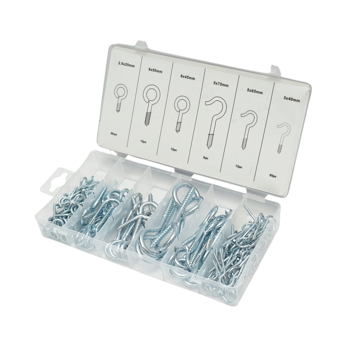 Kit di viti per legno con occhiello e gancio da 151 pezzi