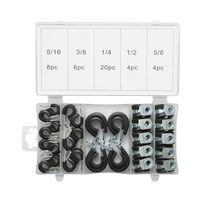 Kit fascette metalliche con guarnizione in gomma 42 pezzi