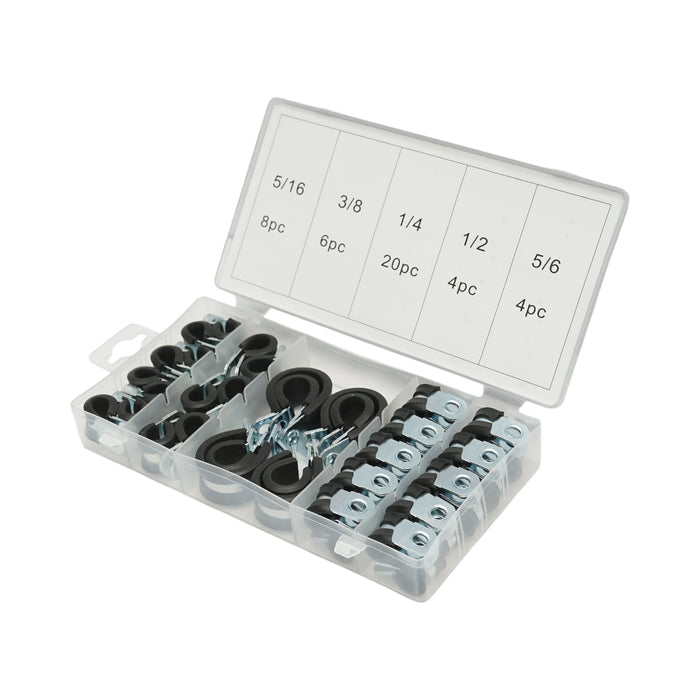 Kit fascette metalliche con guarnizione in gomma 42 pezzi