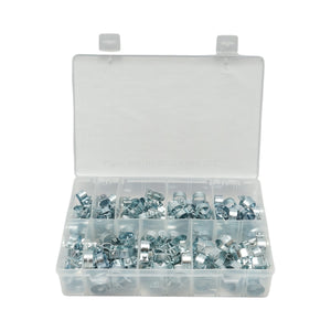 Kit fascette stringitubo in metallo con vite per tubi da 8-18 mm 135 pezzi