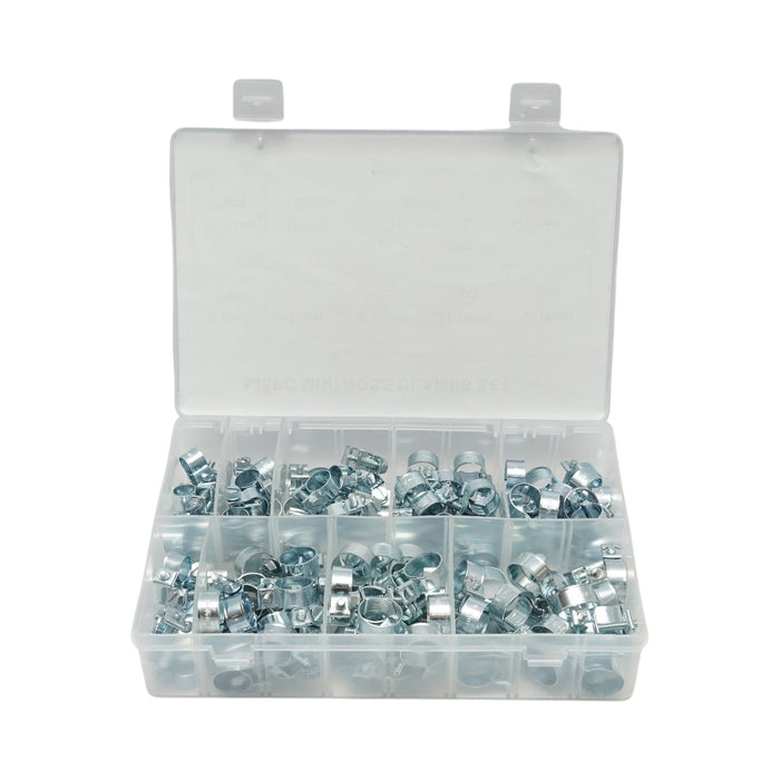 Kit fascette stringitubo in metallo con vite per tubi da 8-18 mm 135 pezzi