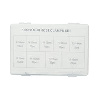 Kit fascette stringitubo in metallo con vite per tubi da 8-18 mm 135 pezzi