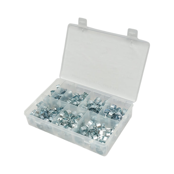 Kit fascette stringitubo in metallo con vite per tubi da 8-18 mm 135 pezzi