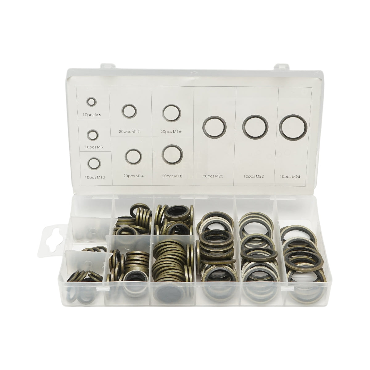 Kit guarnizioni metalliche con gomma M6-M24 150 pezzi