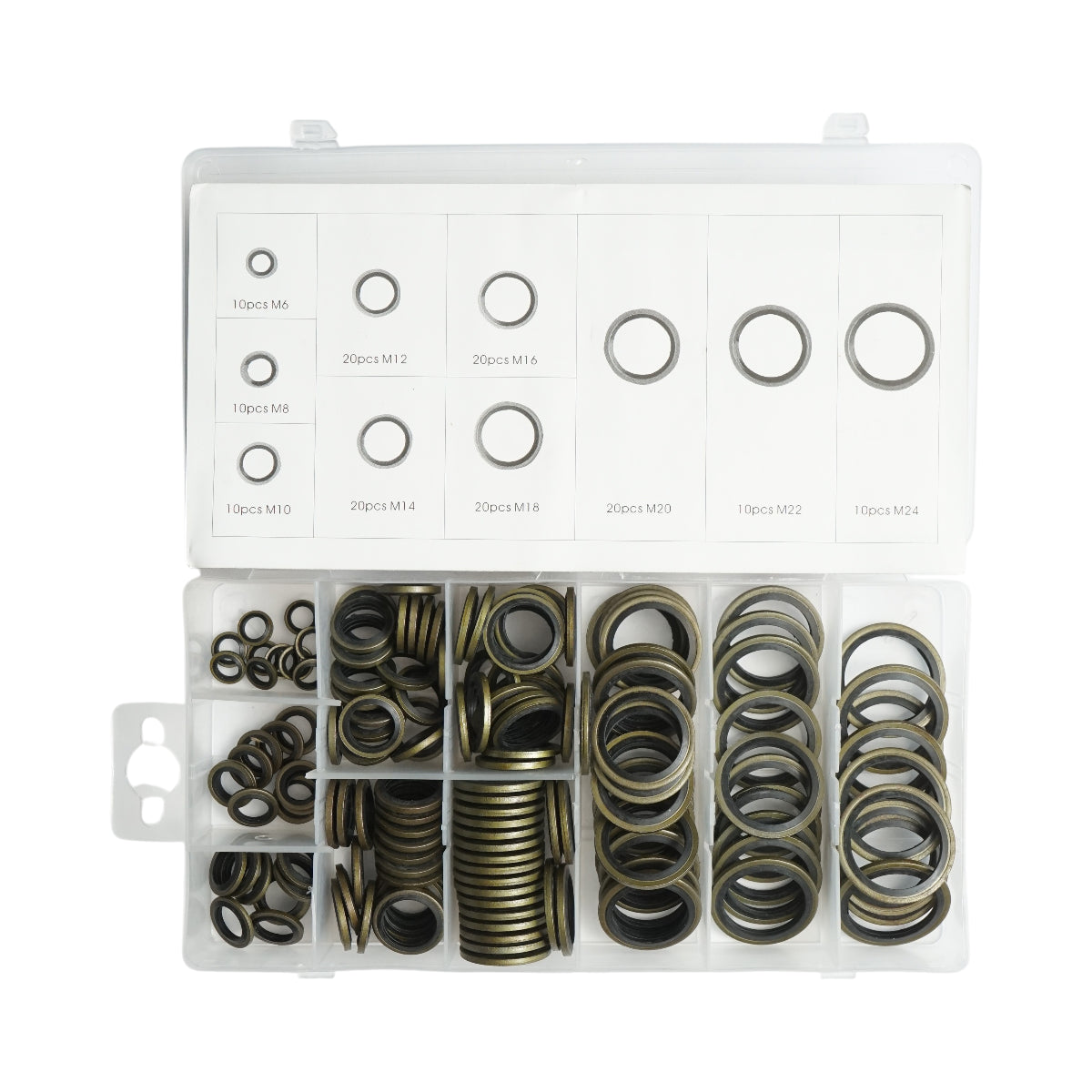 Kit guarnizioni metalliche con gomma M6-M24 150 pezzi