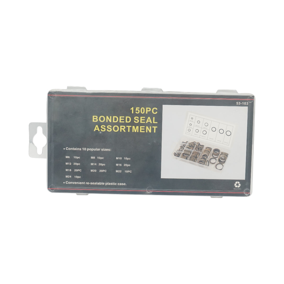 Kit guarnizioni metalliche con gomma M6-M24 150 pezzi