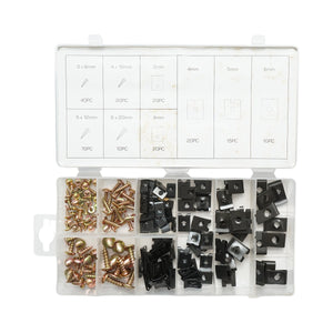 Kit morsetti metallici a U con viti 170 pezzi