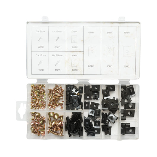 Kit morsetti metallici a U con viti 170 pezzi