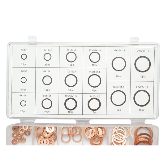 Kit rondelle in rame 4-22mm 220 pezzi