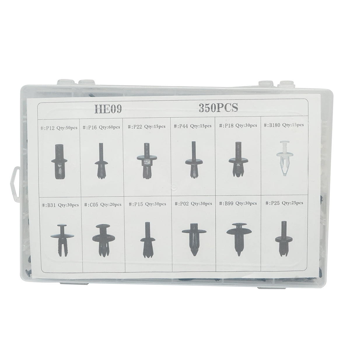 Kit universale di clip in plastica per auto da 350 pezzi