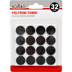 Set 32 feltrini tondi eva 18 mm color NERO