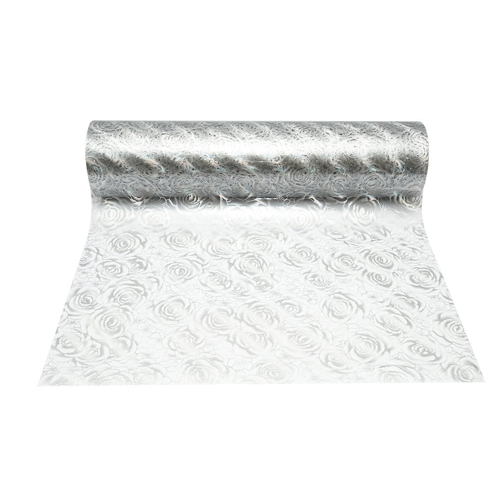 Rotolo pellicola protettiva per tavolo in PVC siliconato – modello rose Materiale: PVC siliconato trasparente  Dimensioni rotolo: 0,80 × 20 m Breckner Germany