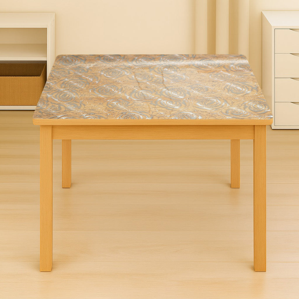 Rotolo pellicola protettiva per tavolo in PVC siliconato – modello rose Materiale: PVC siliconato trasparente  Dimensioni rotolo: 0,80 × 20 m Breckner Germany