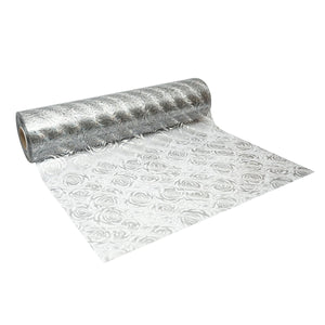 Rotolo pellicola protettiva per tavolo in PVC siliconato – modello rose Materiale: PVC siliconato trasparente  Dimensioni rotolo: 0,80 × 20 m Breckner Germany