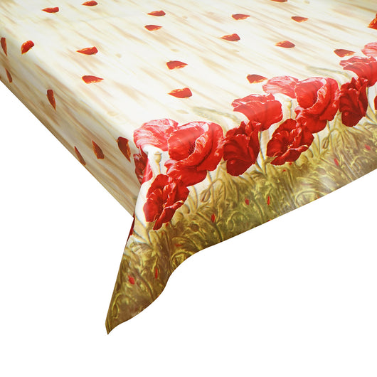 Rotolo tovaglia decorativa in PVC – modello floreale papaveri Materiale: PVC con supporto tessile (45 g/m²)  Dimensioni rotolo: 1,37 × 20 m Breckner Germany