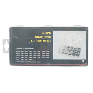 Set anelli di sicurezza Seeger esterni 3–32 mm, 300 pezzi