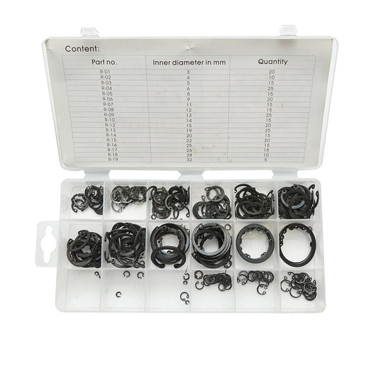 Set anelli di sicurezza Seeger interni 3–32 mm, 300 pezzi