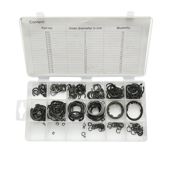 Set anelli di sicurezza Seeger interni 3–32 mm, 300 pezzi