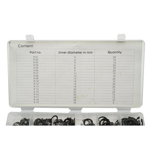 Set anelli di sicurezza Seeger interni 3–32 mm, 300 pezzi