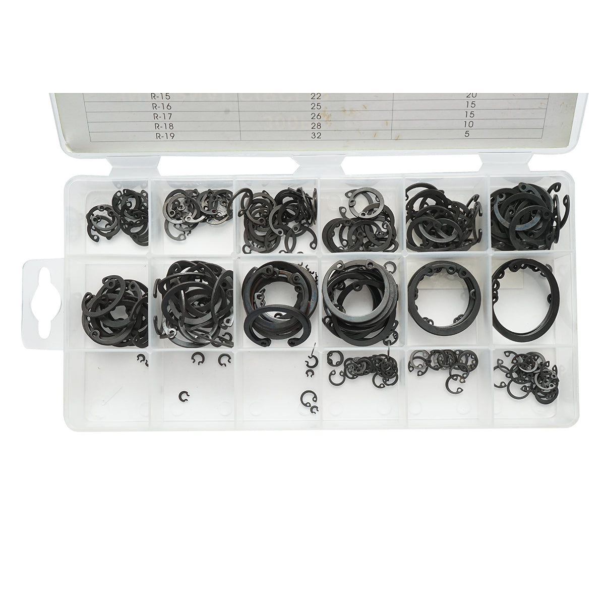 Set anelli di sicurezza Seeger interni 3–32 mm, 300 pezzi