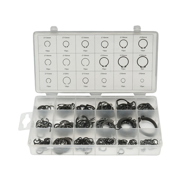 Set anelli di sicurezza Seeger interni ed esterni 6–32 mm, 225 pezzi