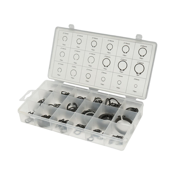 Set anelli di sicurezza Seeger interni ed esterni 6–32 mm, 225 pezzi