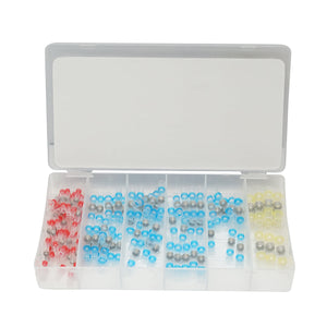 Set connettori termorestringenti con anello di stagno 0.5–6 mm², 100 pezzi