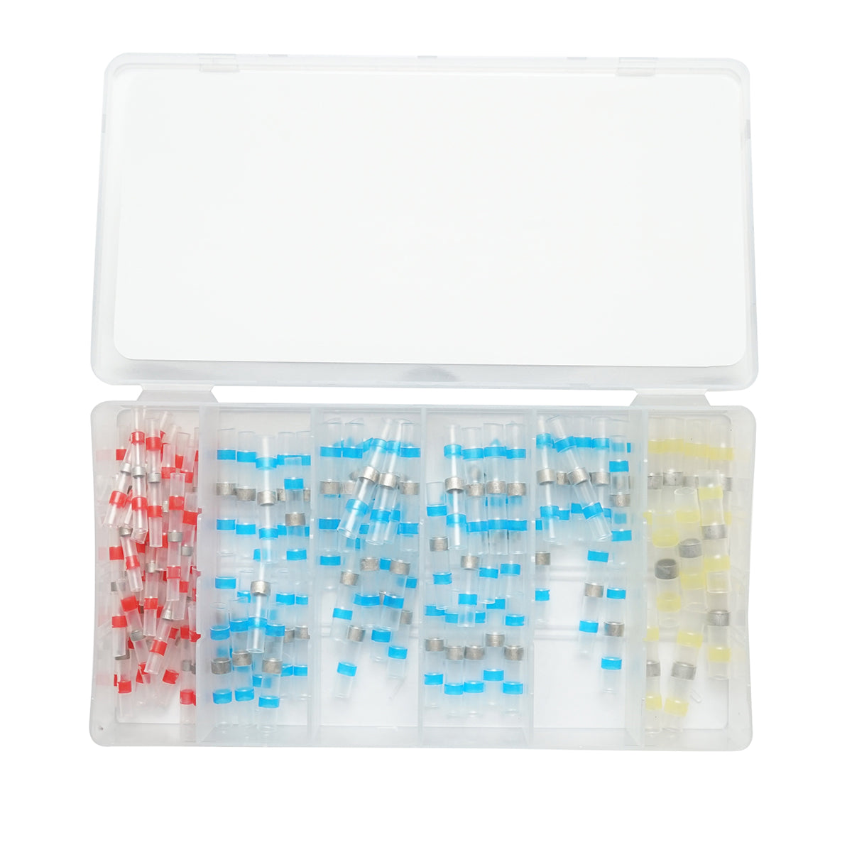 Set connettori termorestringenti con anello di stagno 0.5–6 mm², 100 pezzi