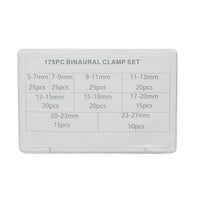 Set fascette metalliche con orecchie 5–27 mm, 175 pezzi